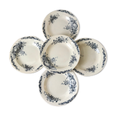 Set of 5 hollow plates Terre de Fer Salins model "Rocaille"