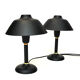 Black and classic Swedish pair of metal table lamps 1950s