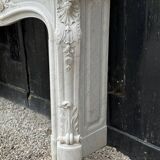 Remarkable Louis XV Style Fireplace In White Carrara Marble Circa 1880