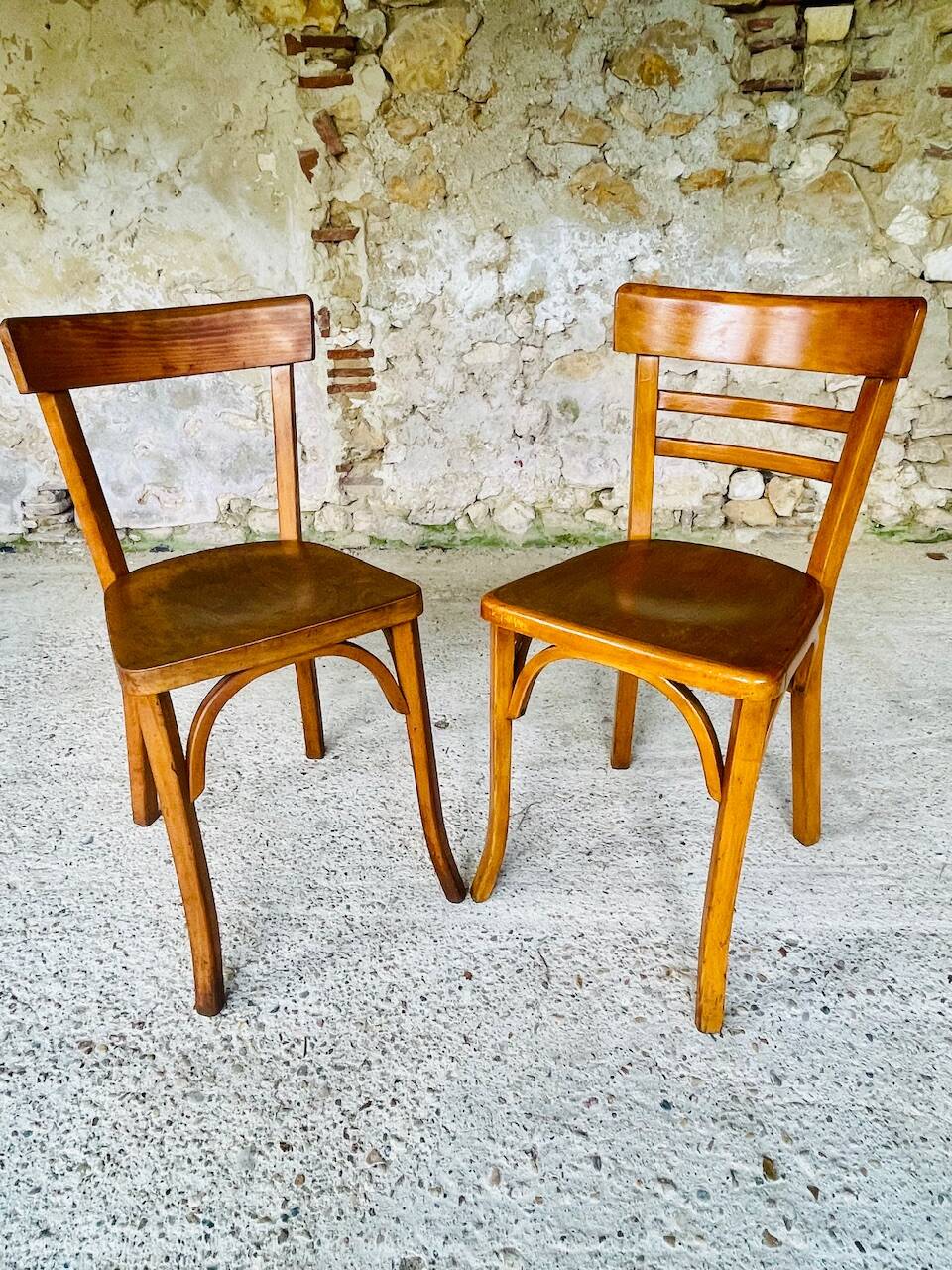 Pair of Baumann bistro chairs, circa 1950's