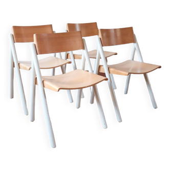 4 chaises bicolores 80's