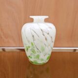 Vase en verre soufflé signé, 1980