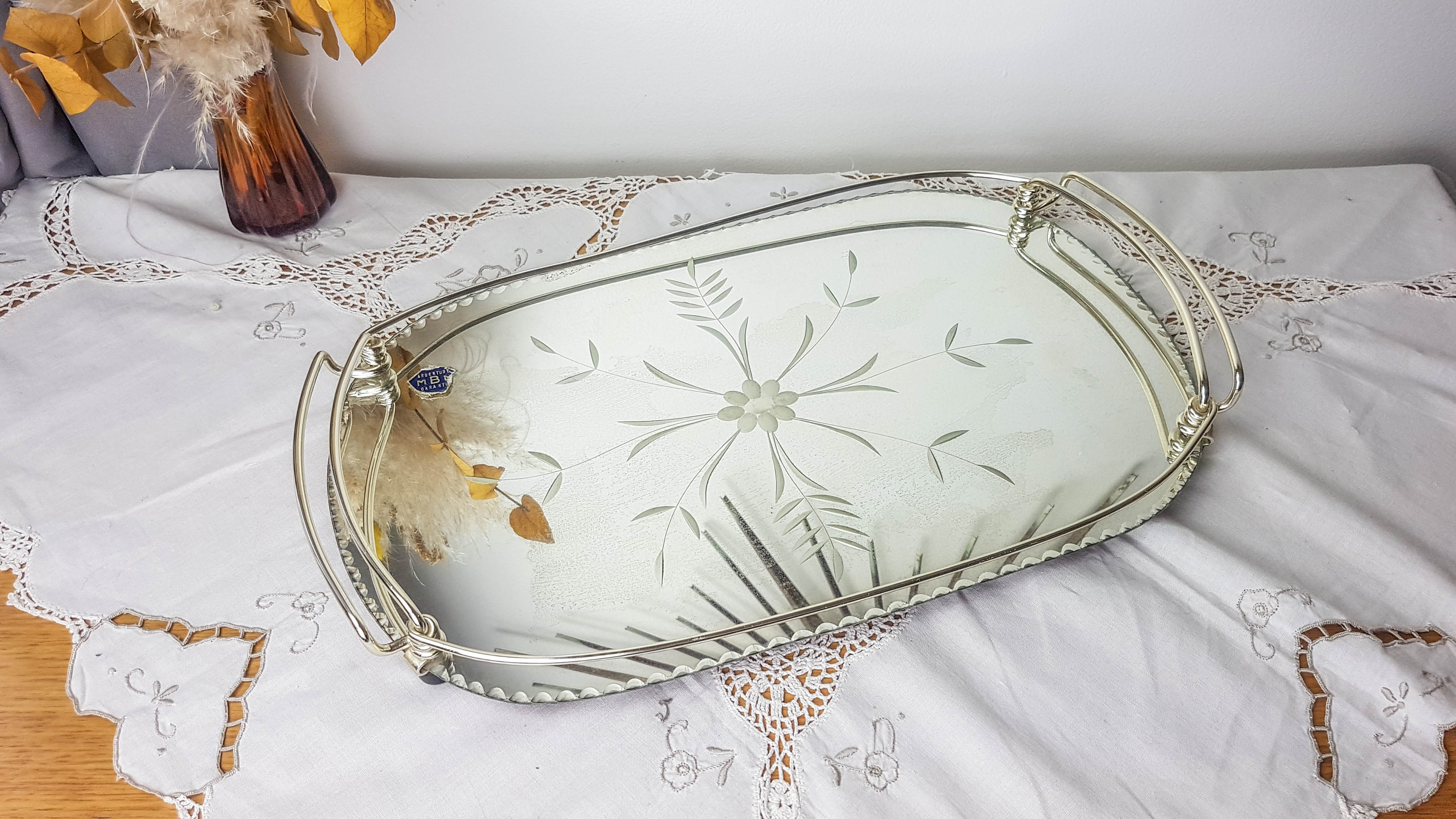 Vintage mirror tray