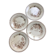 4 Flat plates in opaque porcelain from Gien "Virgin vine"