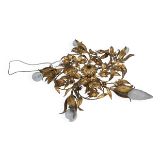 Vintage chandelier in gilded metal