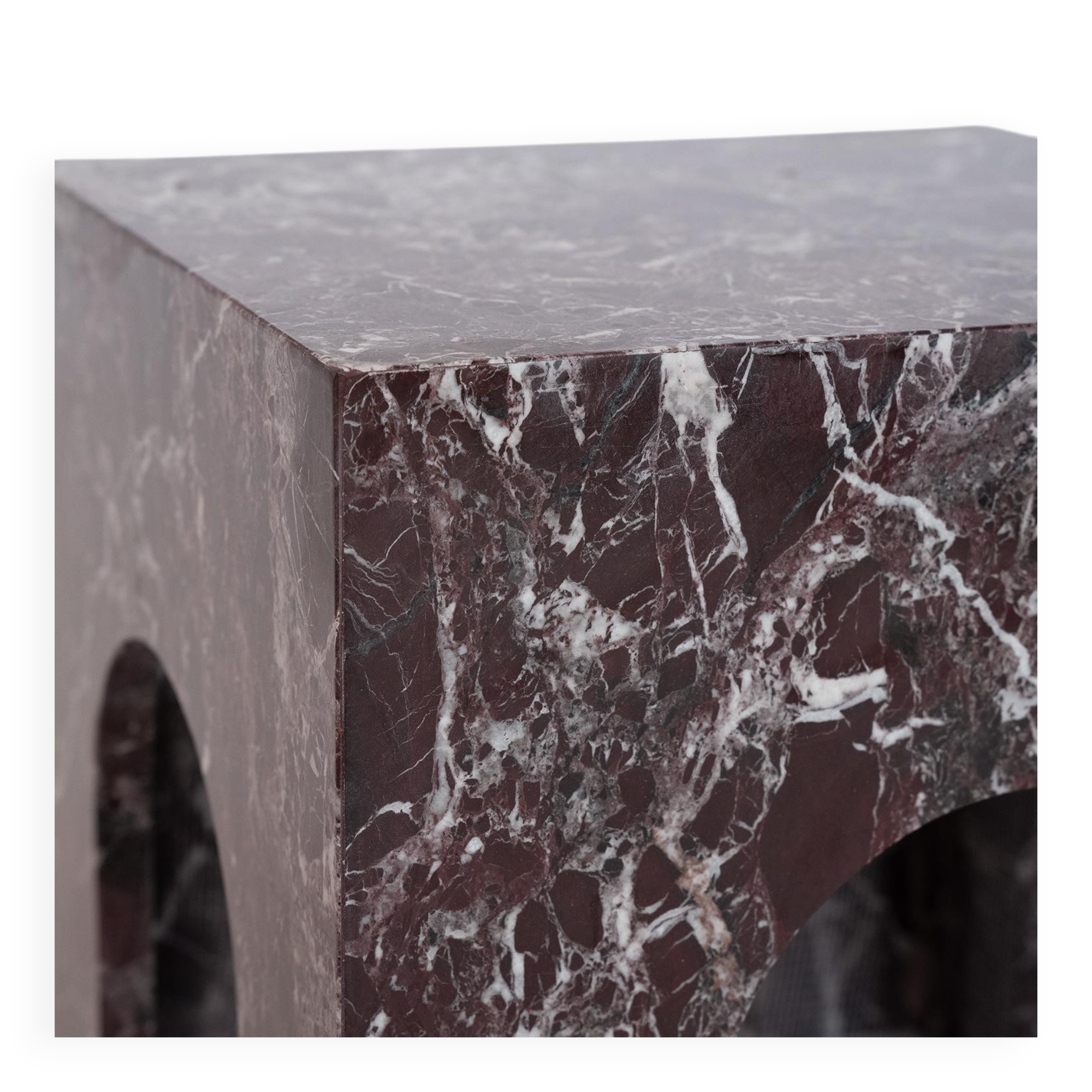 Table d'appoint en marbre Rosso Levanto