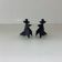 2 Small Vintage Candlesticks 1970s Denmark Brutalist Handmade Birds