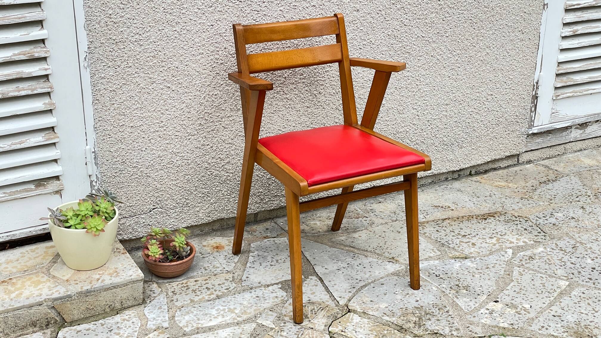 1950 Desk Chair with Compass Legs