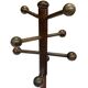 Vintage Wooden Sputnik Design Freestanding Coat Rack, 1970s, Brown