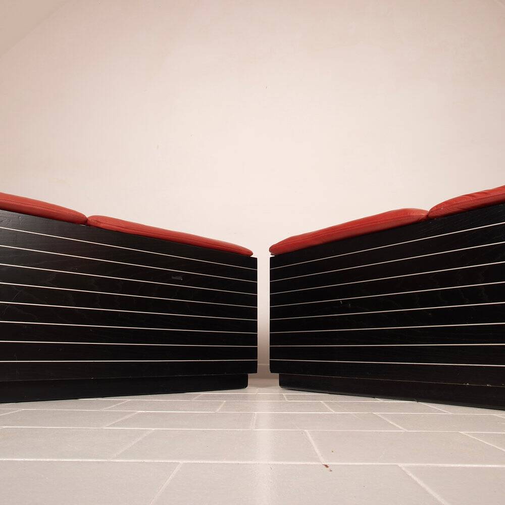 Pair of Strato sofas by Giovanni Offredi for Saporiti, 1970