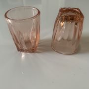 Set of 2 liquor glasses, pink glass