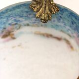 Suspension/Muller Glass Paste/Turquoise Blue & Bronze Frame/Art Nouveau