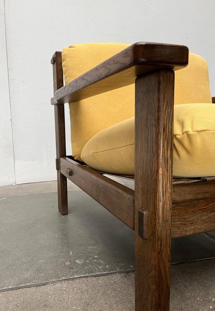 Vintage brutalist lounge chair set, 1960s