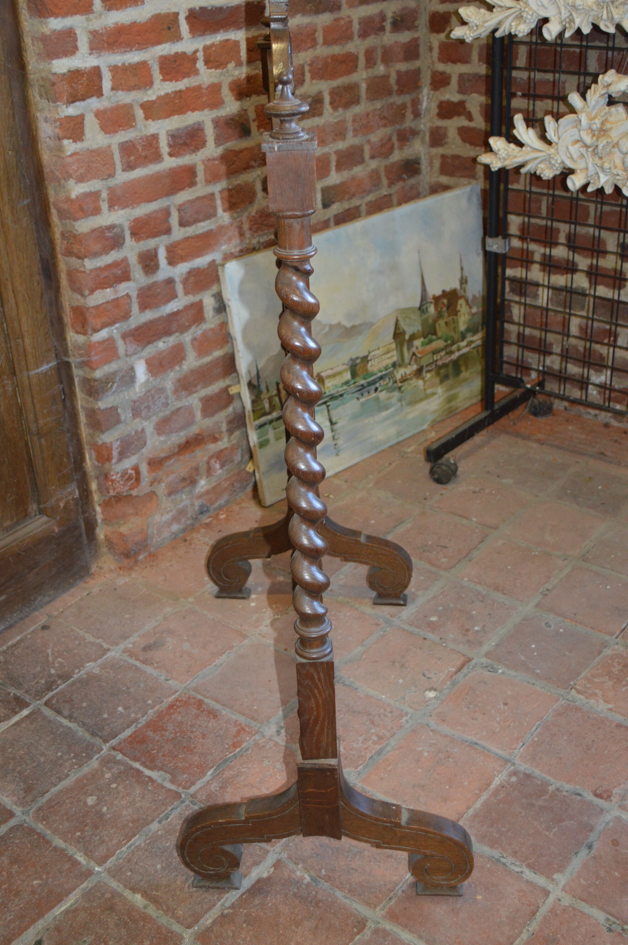 Oak fireplace screen