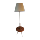 60s walnut and brass tripod lamp