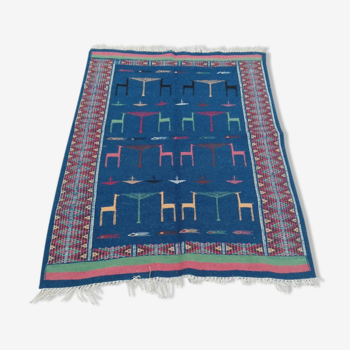 Tapis kilim bleu