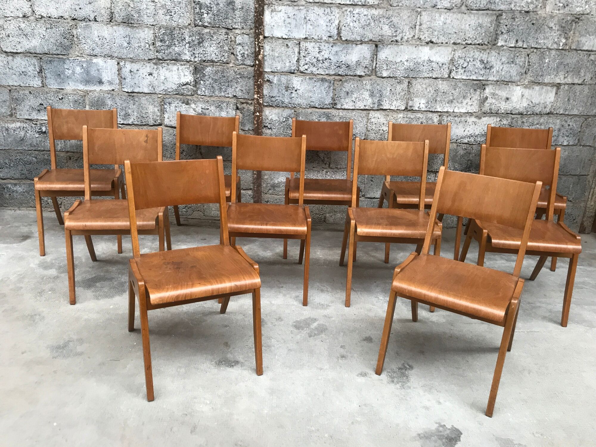 Series of 11 chairs 1950/1960