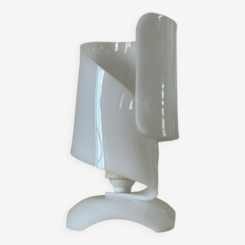 Lampe perspex blanc vintage design annees 60 70