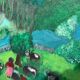Tableau, huile sur toile paysage naïf