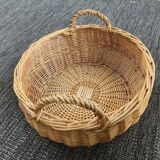 Large round wicker basket with handles