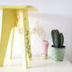 Wooden tabouret, hand-painted, vintage French Copy