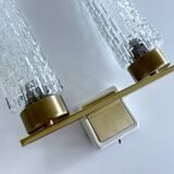 Vintage Glass & Brass Wall Light