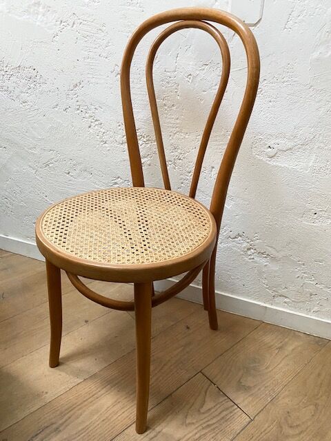 Pair of tanned bistro chairs