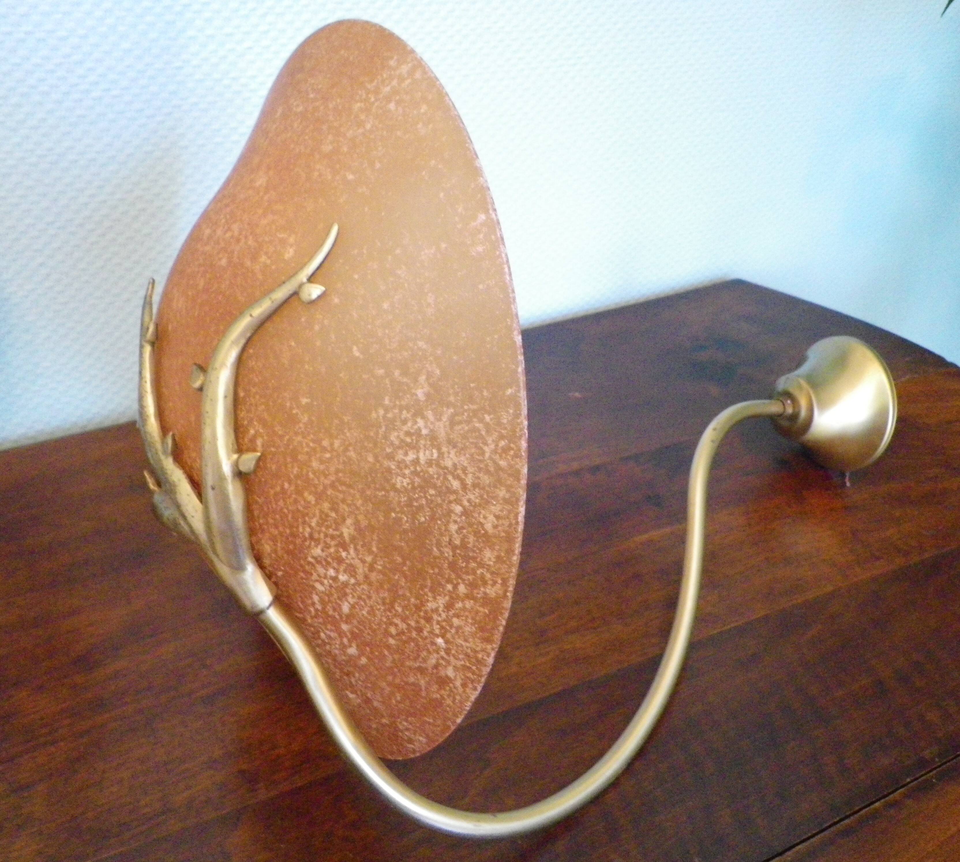 Asymmetrical Pendant Lamp with Orange Shade, 1970s