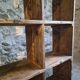 Old industrial shelf / room divider in pine, France, early 20th century