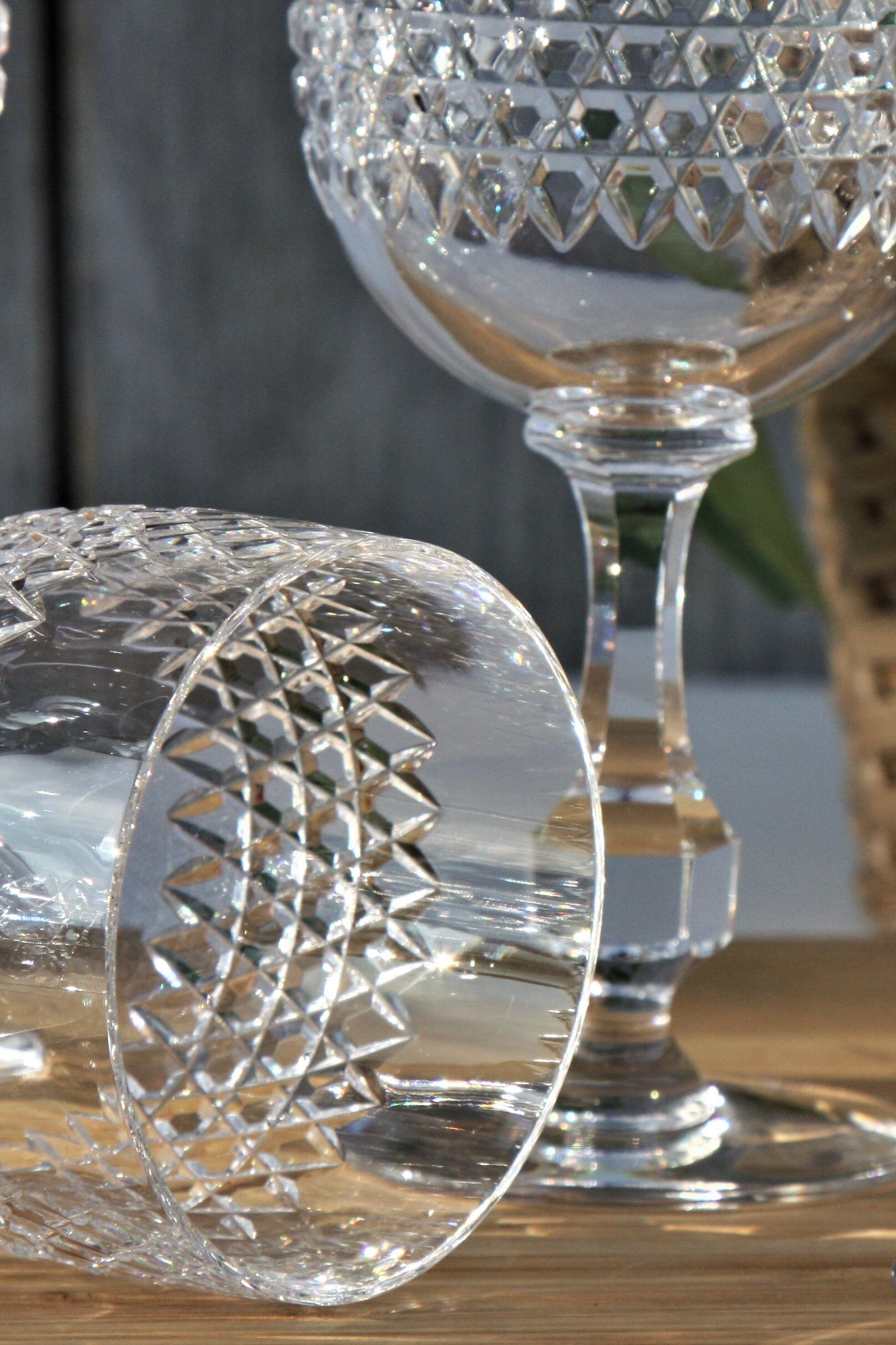 Pair of crystal water glasses from Baccarat model lucullus