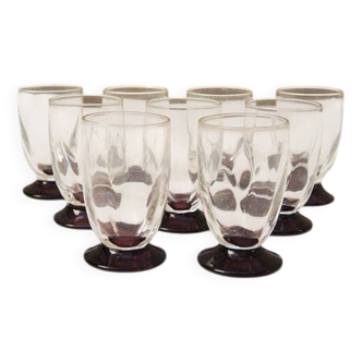 9 antique art deco digestif glasses