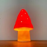 Postmodern plastic mushroom table lamp by Heico.