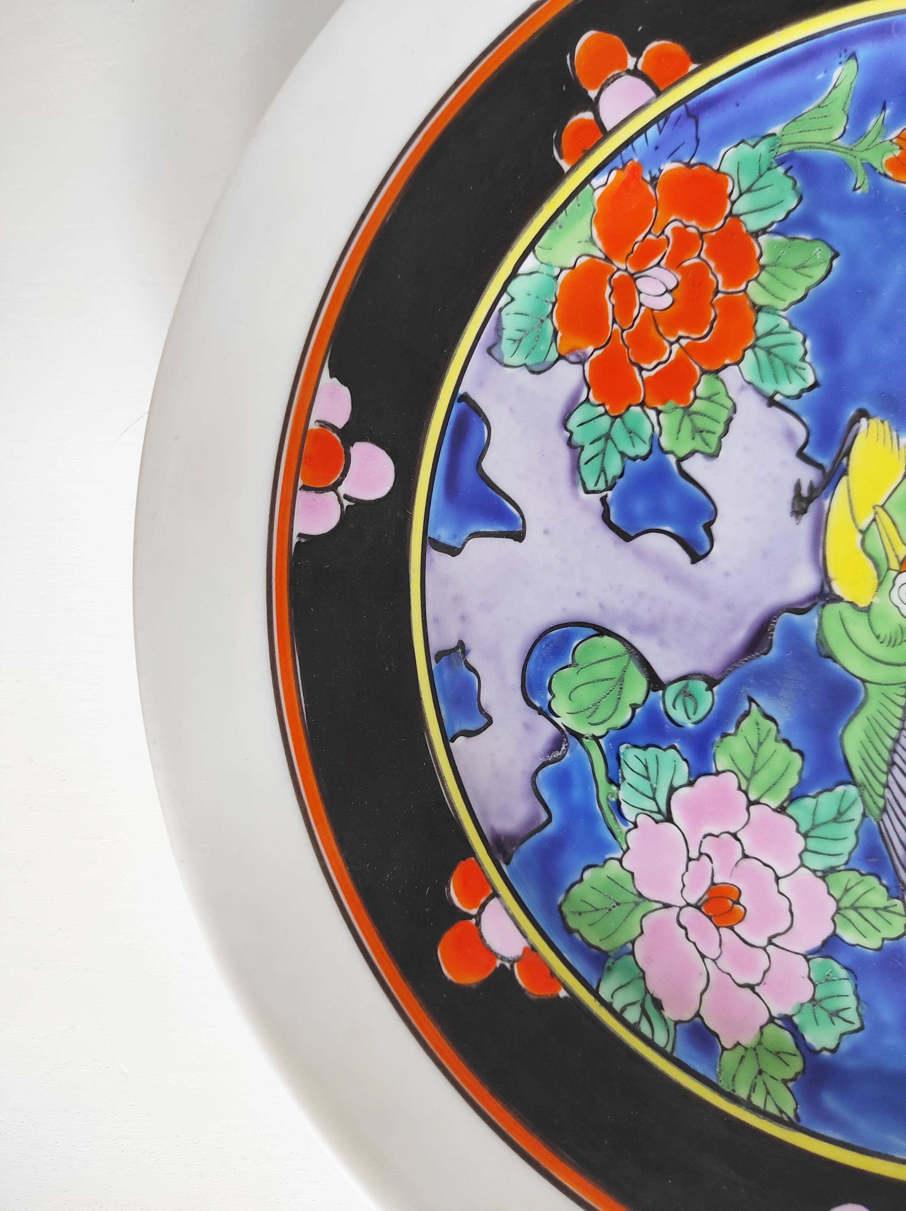 Japanese hand painted bird plate