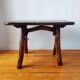 Brutalist popular art coffee table, solid wood, 1950.