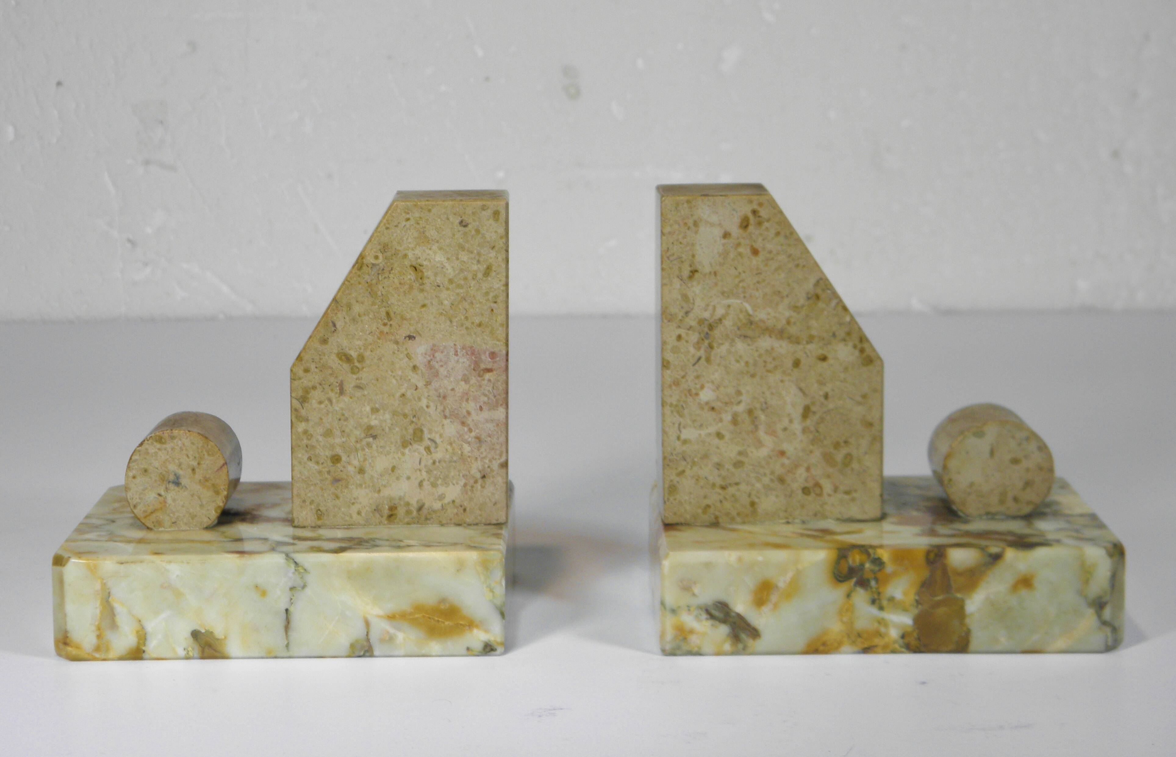 Pair of Marble Bookends from the Art Deco period