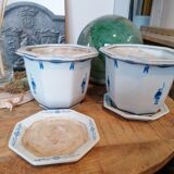 2 English Chinese flower pot covers