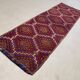 Old Turkish kilim runner 290x94 cm, shabby, vintage kelim red black 2490