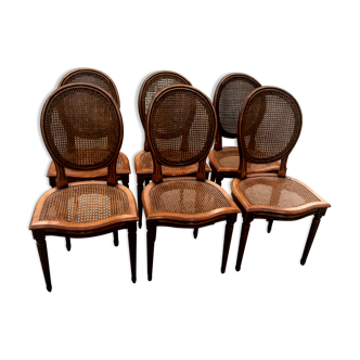 Series of 6 lLuis XVI chairs in cannage