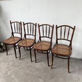 Set of 4 Fischel cane bistro chairs