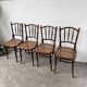 Set of 4 Fischel caned bistro chairs