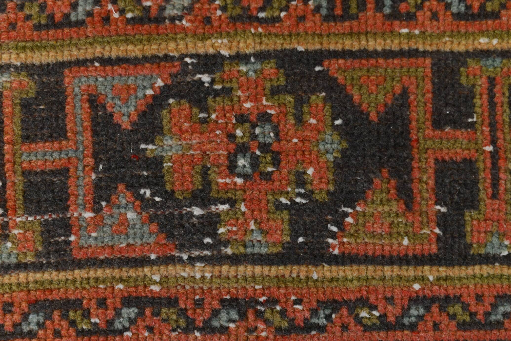 3x11 Vintage Terracotta Oriental Pattern Turkish Runner Rug, 89x342Cm
