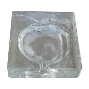 cendrier pavé de verre Saint gobain pomme années 60 70
