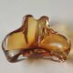 Murano ashtray/pocket tray free organic floral shape. amber tones. dim 17 x 14 cm