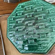 Dessous de plat tressage vert et dorure DIGOIN