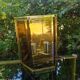 Smoked glass/brass wall lamp from holtkotter vintage 70s new