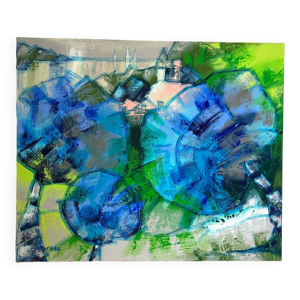 Fleurs abstraites, toile