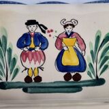 Beurrier en Faïence de Quimper, motif traditionnel, 19 cm