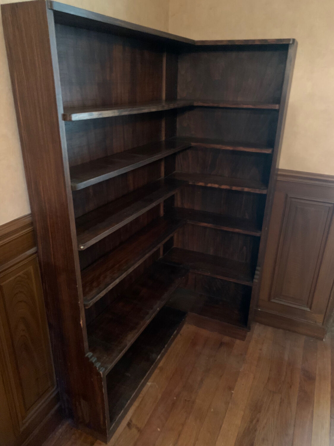 Art Deco corner bookcase