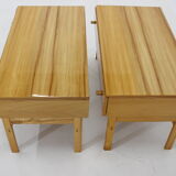Paire de commodes en bouleau des années 1970, Tchécoslovaquie