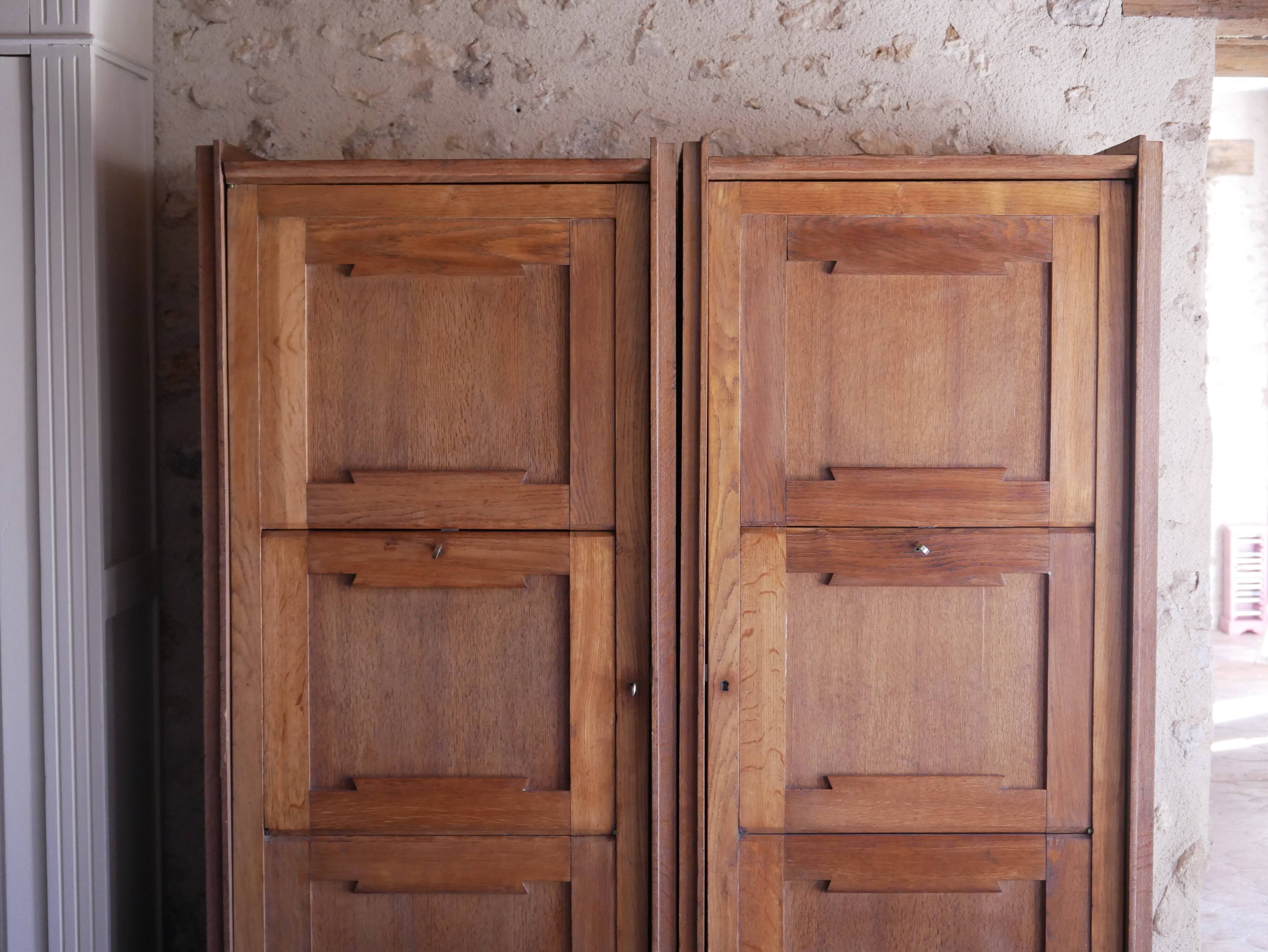 Pair of twin secretary cabinets